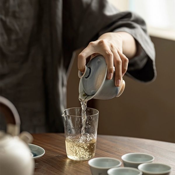 Ice Crack Glaze Blue Gaiwan - Image 2